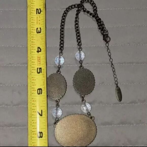 Plunder Elegant Animal Leopard Print Necklace with Crystal Accents 19"+3" Ext - Picture 8 of 16